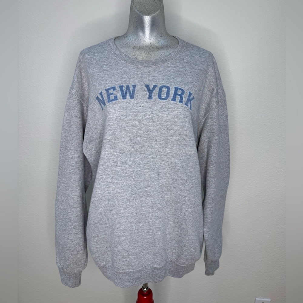 Jerzees Gray New York Women's Crew Neck Sweater